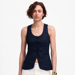 Madewell scoopneck cutaway linen vest